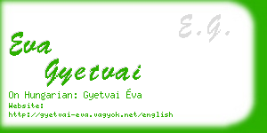 eva gyetvai business card